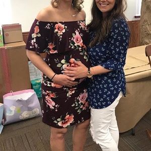 Off the shoulder maternity dress